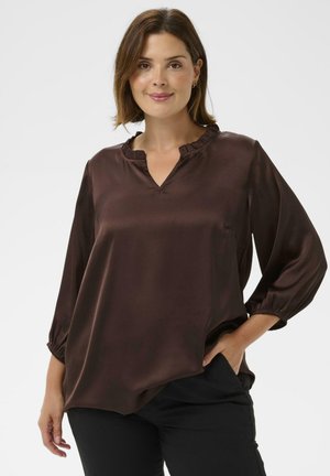AMIRA FRILL - Blúzka - chocolate brown