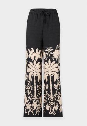 New Look, PALM TREE PRINT WIDE LEG TROUSERS - Pantaloni - black pattern
