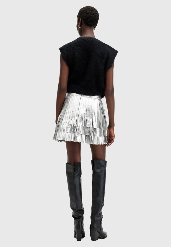 AISHA FOIL  - Leather skirt4