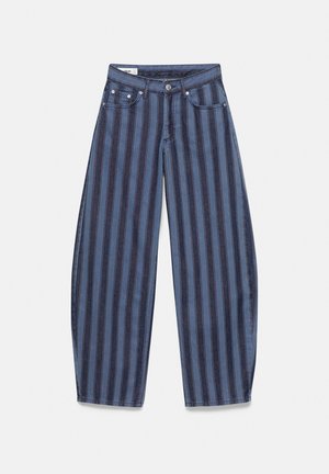 PULL&BEAR, BARREL WITH STRIPES - JEANS - Jean baggy - dark blue