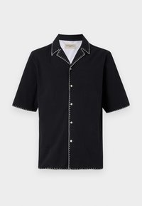 EREN EMBROI SEERSUCK - Majica - black/white