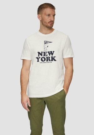 s.Oliver MIT PEANUTS-MOTIV UND FLAMMGARNSTRUKTUR - T-shirt print - weiß