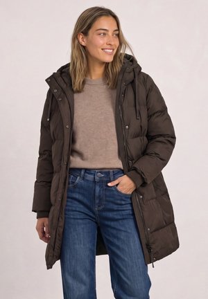 Street One, LONG JACKET WITH A HOOD AND TOPSTITCHING - Manteau d'hiver - auburn brown