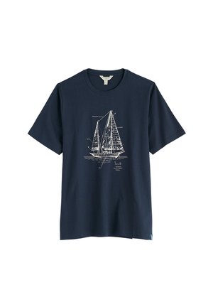 Seasalt Cornwall, SEASALT CORNWALL MIDWATCH T-SHIRT - T-shirt print - denim blue - boat sketch maritime