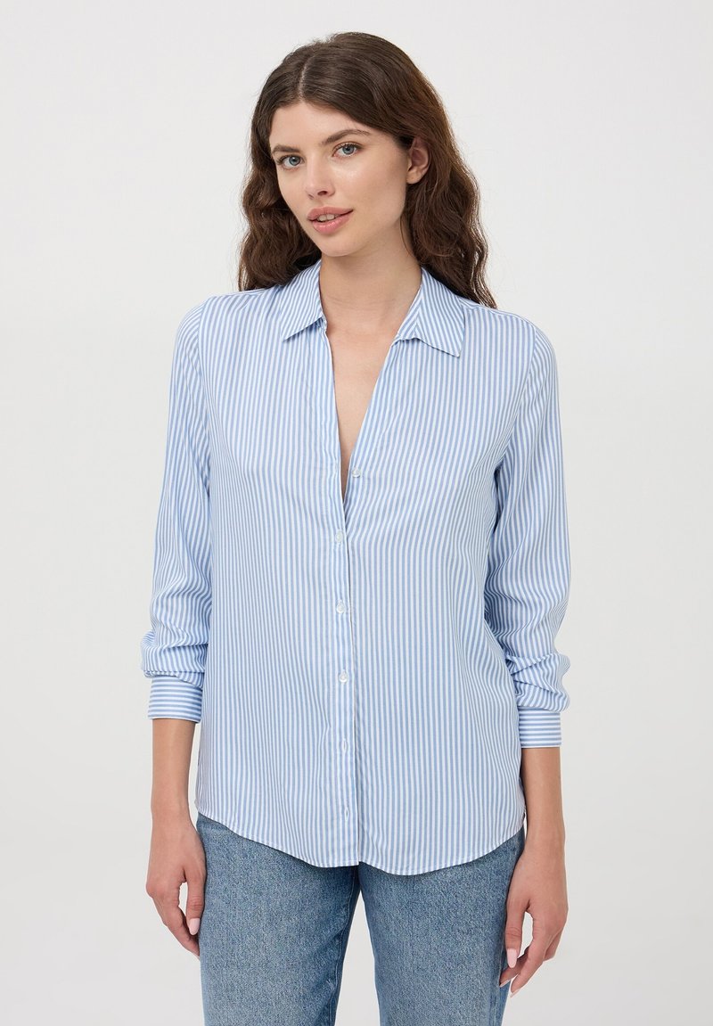 Terranova A RIGHE - Camicia - celeste
