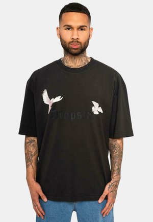 Dropsize HEAVY DOVES - T-Shirt print - washed black