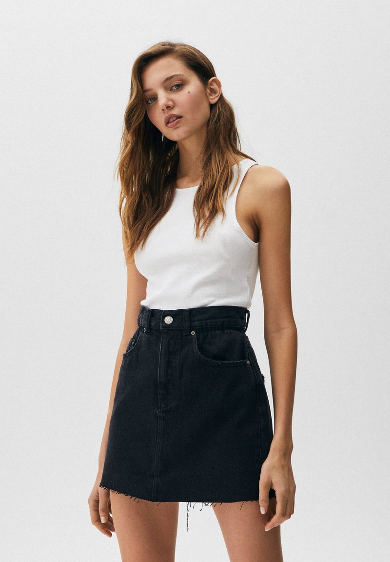 Damen Jeansröcke | PULL&BEAR MINI A-Linien-Rockmottled black/schwarz meliert - VJ59945 Damen Jeansröcke | PULL&BEAR MINI A-Linien-Rockmottled black/schwarz meliert - VJ59945