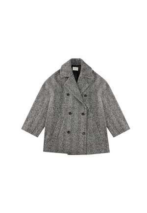 WIDE FIT HERRINGBONE PEACOAT - MONTEDORO - Abrigo clásico - night black