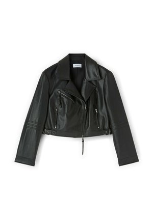 Motivi, GIACCA CHIODO CON ZIP ASIMMETRICA - Imiteret læderjakke - nero