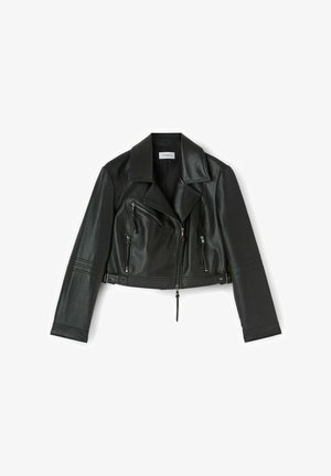 Motivi, GIACCA CHIODO CON ZIP ASIMMETRICA - Imiteret læderjakke - nero