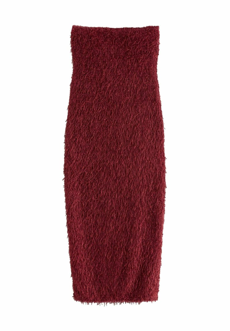 Next REGULAR FIT - FRINGE SEQUIN BANDEAU MIDI - Kokteilikleit/peokleit - burgundy red