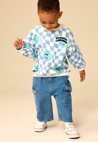 Next REGULAR FIT - ALL-OVER PRINT CREW NECK  - Felpa - blue on white