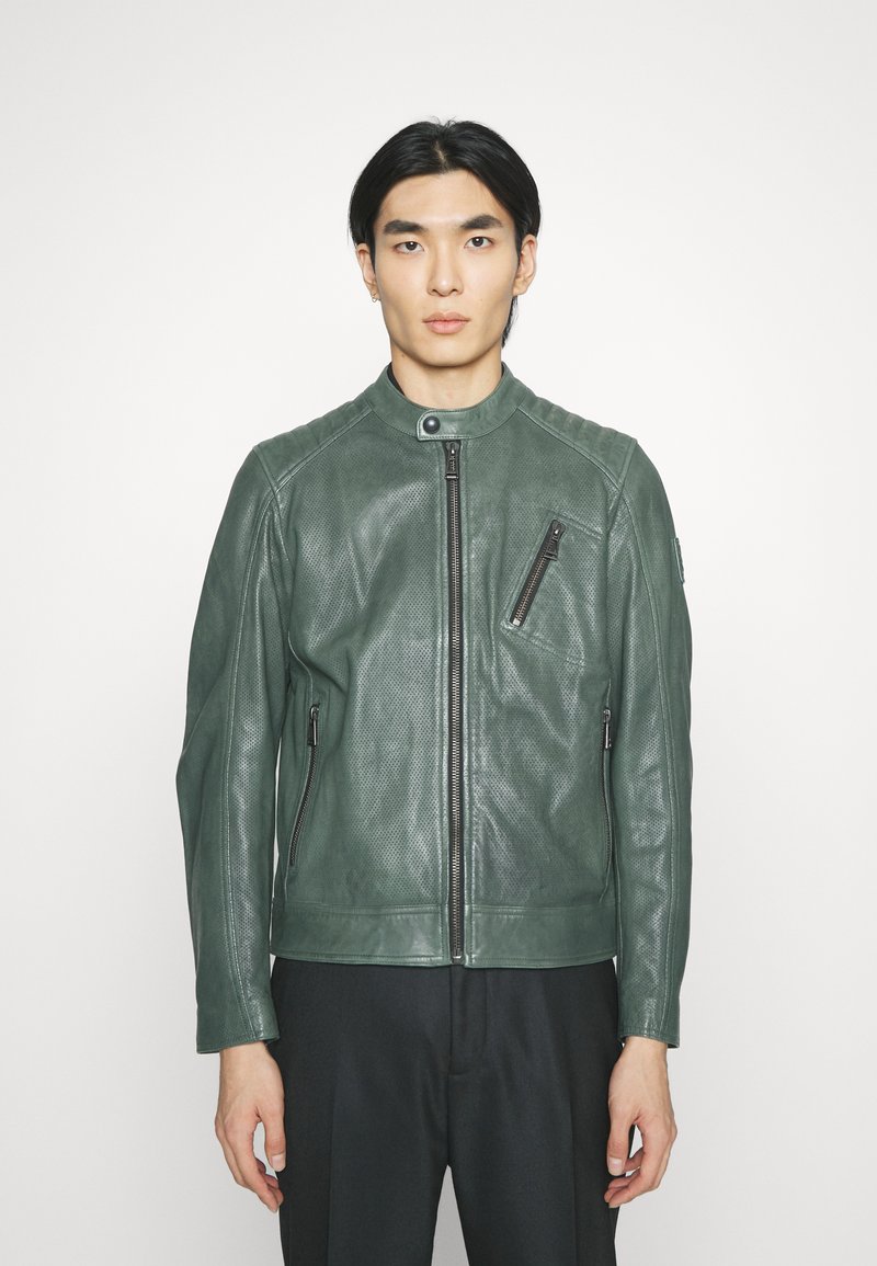 Belstaff RACER AIR Leather jacket dark steel green/green Zalando