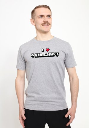 I HEART MINECRAFT - Print T-shirt - melange grey