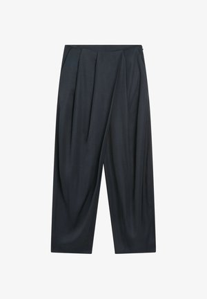 Massimo Dutti, TOTAL LOOK FLOWING DRAPED TROUSERS - Pantaloni - dark blue