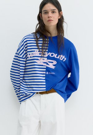 PRINTED - Top s dlhým rukávom - royal blue