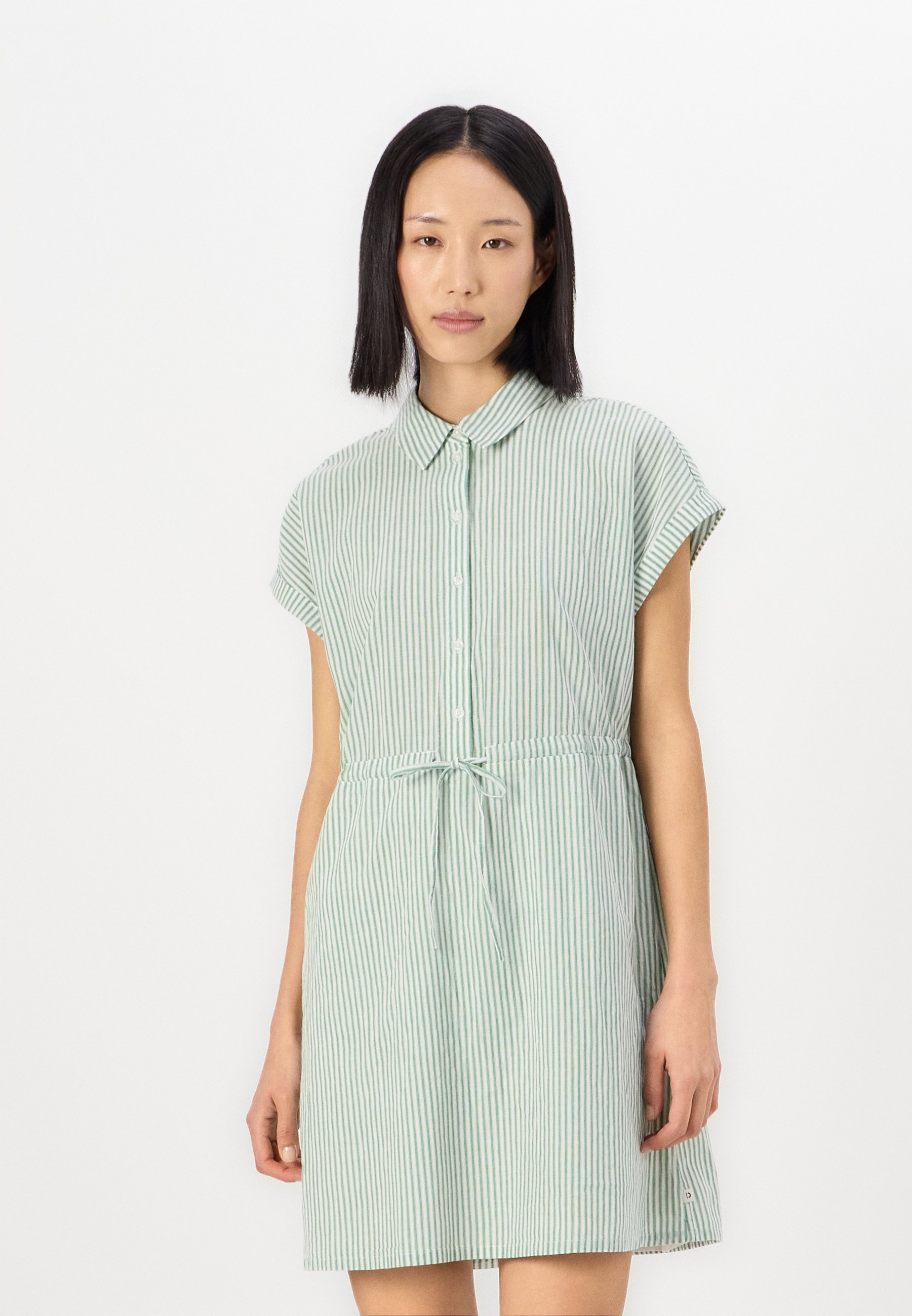 TOM TAILOR Denim Camicia Donna Blusa Corta: Texture Rugosa, Colore Unito, Colletto, Abbottonatura, Misto Poliestere-viscosa, Taglie XS-XXL - 3