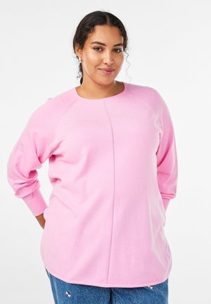 MIT RUNDHALSAUSSCHNITT UND MUSTER - Strickpullover - pink frosting mel