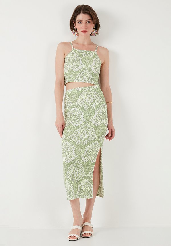 SET SLIM FIT - Bleistiftrock - olive