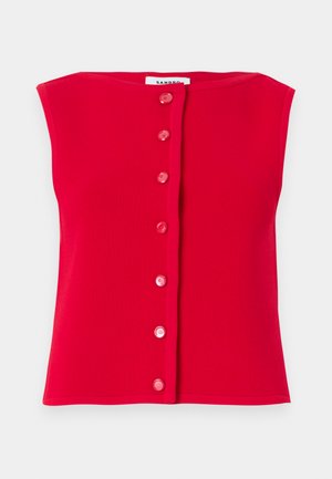 sandro HAUT ENCOLURE BATEAU DETAIL TUBULAIRES - Vest - rouge