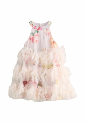 REGULAR FIT - 3D FLUFFY RUFFLE  OVERLAY HALTER  - Cocktailkjole / festkjole - pink