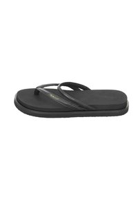 Black flip-flop featuring a textured rubber sole, thin strap design, and a subtle GANT logo in gold on the footbed.