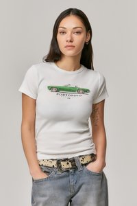 BDG Urban Outfitters - CAR BABY TEE - Print T-shirt - white Thumbnail Image 1