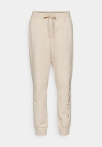 Champion ICONS CUFF PANTS LARGE LOGO - Spodnji deli trenirk - beige