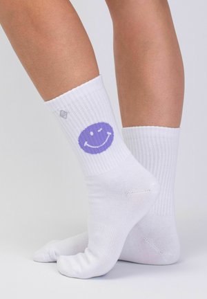 J.Clay, TENNISSOCKEN PURPLE SMILE - Socks - weiß