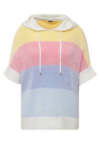 BLOCK STRIPE HOODED SHORT SLEEVE - Triko s potiskem - off white