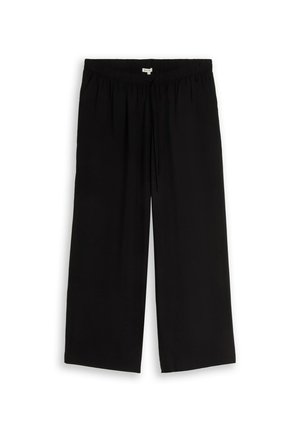 TOM TAILOR, TOM TAILOR HOSEN & CHINO PLUS SIZE - LOOSE WIDE HOSE MIT KORDELZUG - Pantalon classique - deep black