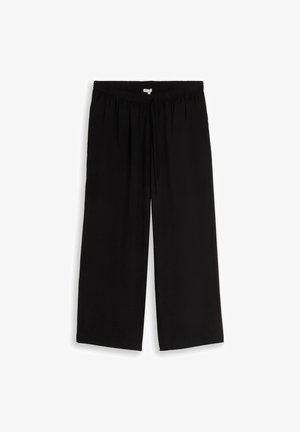 TOM TAILOR, TOM TAILOR HOSEN & CHINO PLUS SIZE - LOOSE WIDE HOSE MIT KORDELZUG - Stoffhose - deep black