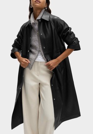 COLLARED LONGLINE - Gabardina - black