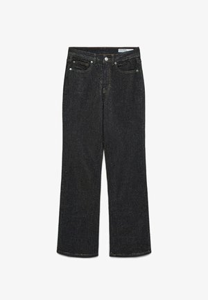 Džínové kalhoty v tmavém praní s kovovými hroty rovnoměrně rozloženými po celé ploše. Obsahují klasický design s pěti kapsami a mírně rozšířený tvar nohavic.