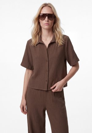 Koton, TEXTURED CROP SHIRT . - Chemisier - brown