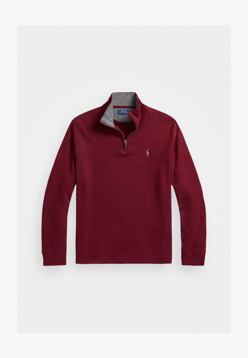 Polo Ralph Lauren ESTATE-RIB QUARTER-ZIP PULLOVER - Strikkegenser - red carpet/barclay