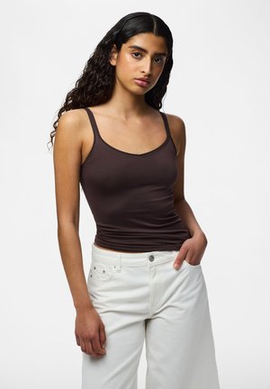 Pieces PCPLAIN UNDERWEAR TOP NOOS BC - Caraco - hot fudge