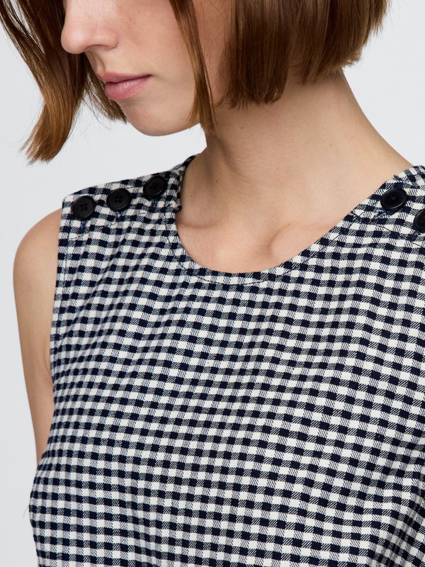 GAP X DOEN CHECK SHIFT DRESS - Denim dress4