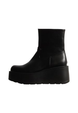 Super Mode, BOTTINES À ZIP SUPER MODE - Bottines à plateau - noir