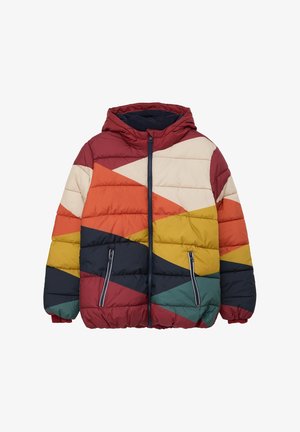 Winter jacket - dark red aop