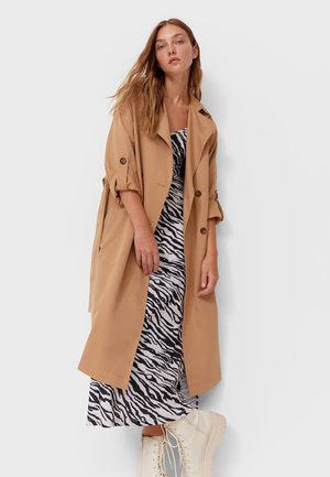 LANGER FLIESSENDER - Trench - mottled brown