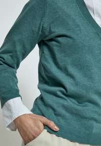 Minus MIMILLA 3/4 SLEEVE KNIT PULLOVER - Pulover - sea mist melange