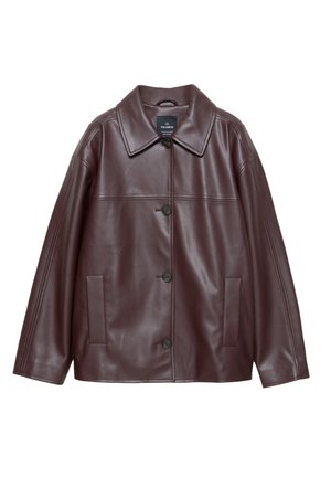 Jacka i konstläder - bordeaux