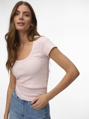 Vero Moda VMCHLOE SHORT U NECK - T-shirt basic - potpourri