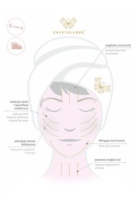 Różowy roller do twarzy wykonany z kryształu oraz narzędzie Gua Sha, charakteryzujące się gładkimi powierzchniami, ergonomicznymi kształtami i złotymi akcentami, które wspomagają pielęgnację skóry.
