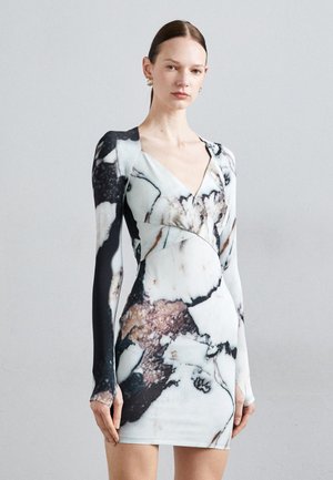 DRESS - Trikoomekko - bianco/nero