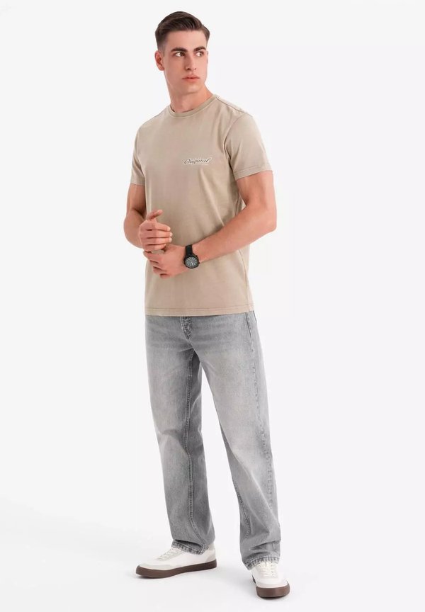 SET OF 3  - T-Shirt print - dark beige