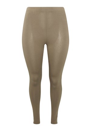 Yours Clothing, SIDE STRIPE ACTIVE LEGGINGS - Leggings - Hosen - light brown