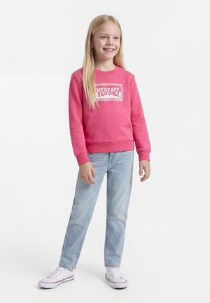 Versace FELPA CONTRAST LOGO UNISEX - Sweatshirt - radiant pink/bianco