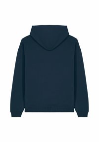 Felpa con cappuccio blu navy, dalla vestibilità comoda, maniche lunghe e polsini e orlo a costa, realizzata in morbido cotone, design minimal.
